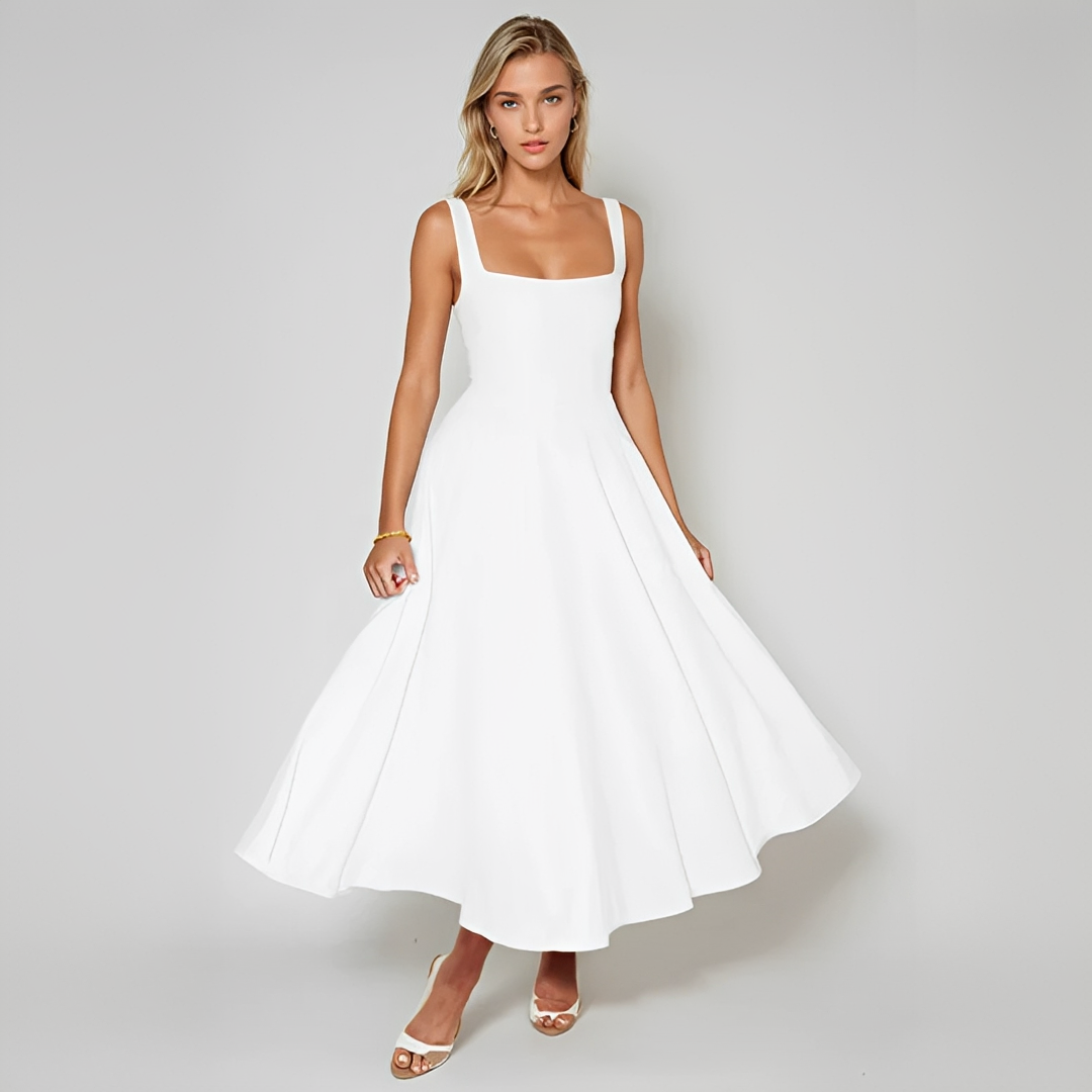 Yarabelle - Stylish Shoulder Strap Midi Dress