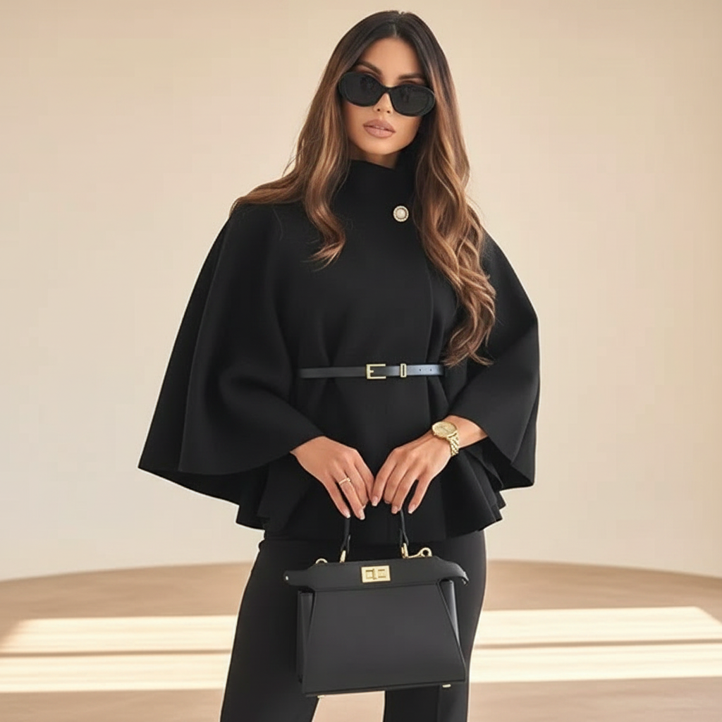 Lindsey - Stylish Belted Batwing-Sleeve Jacket