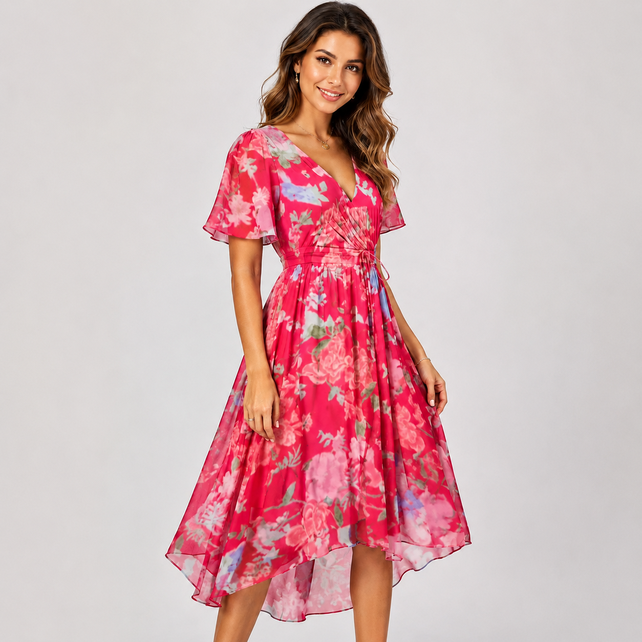 Elsinya - Trendy and Flowing Midi Dress