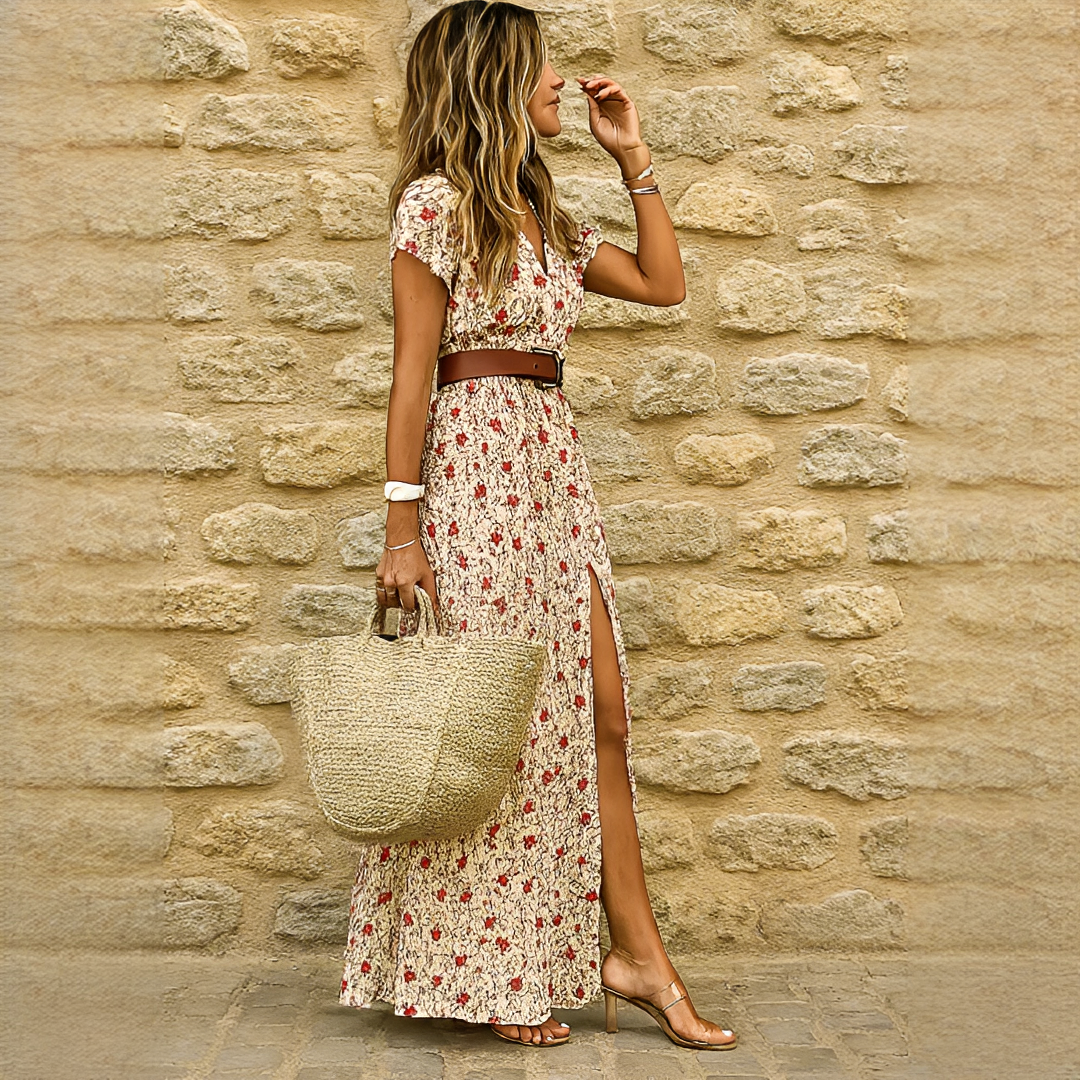 Ziska - Trendy Slit Boho Dress